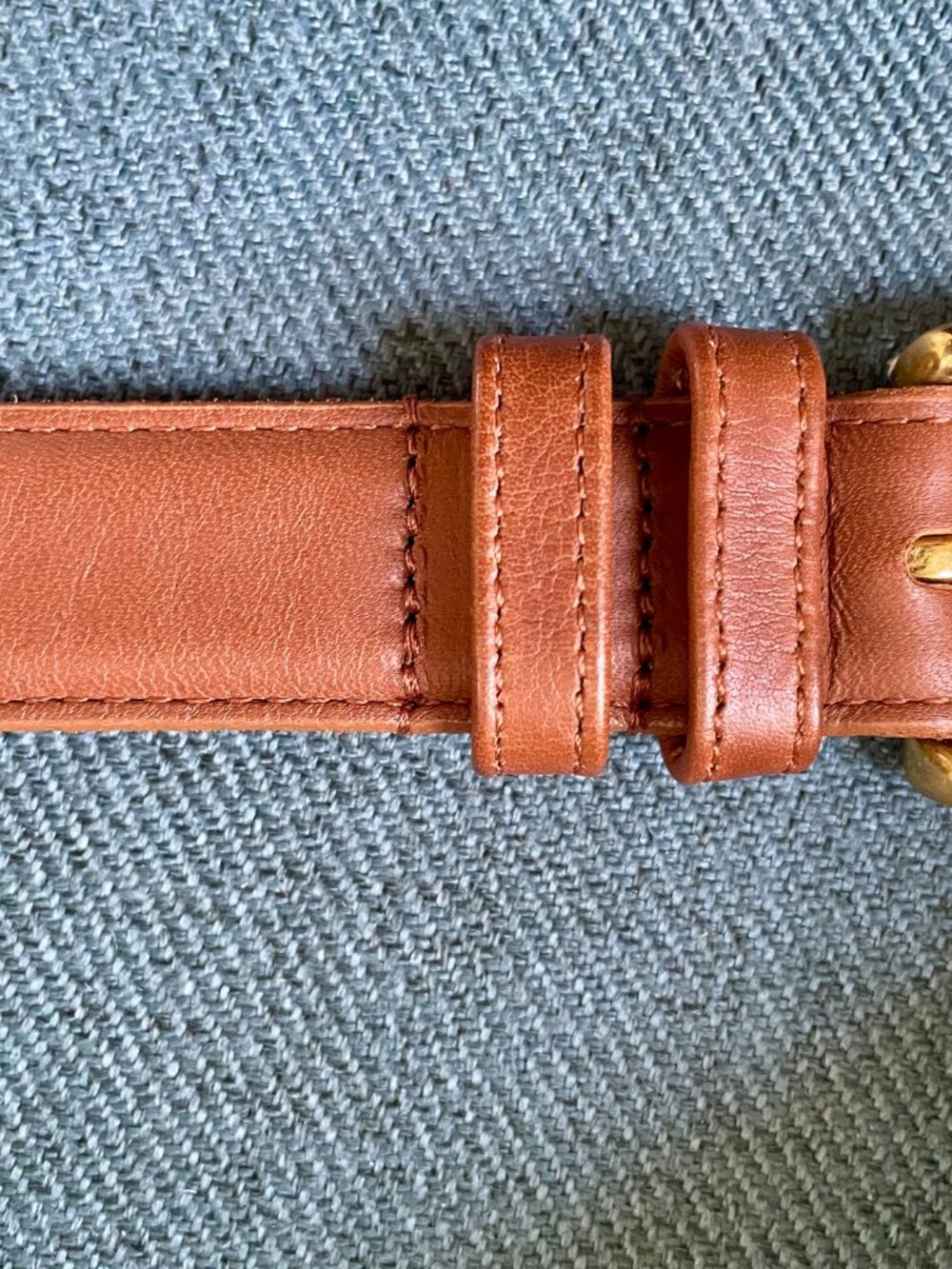 COACH Brown Leather Belt with Gold-Tone Buckle - Picture 6 of 8